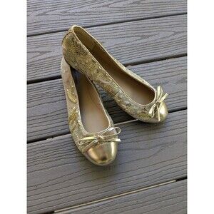 Easy Spirit Gail 2 Martha Stewart Shoes Womens 8.5 W Gold Sequined Ballet Flats